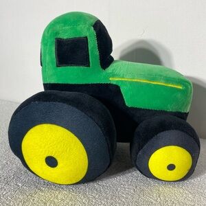 5/$35 Green and Black Tractor Shaped Plush Toy Pillow